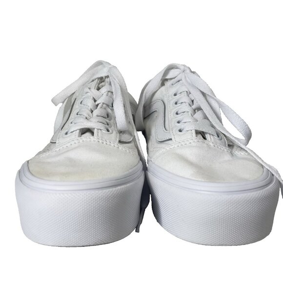 Vans Ward Platform Shoes Womens 5 Solid True White Sneaker Low Top Casual Preppy - Picture 4 of 10